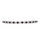 Brățară din Argint 925 ( 8.06 grame ) cu Granat Barton și Topaz Alb 5.57 Carate