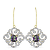Cercei din Argint 925 Placat cu Aur ( 4.5 grame ) cu Topaz Mistic și Topaz Alb 2.71 Carate