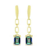Cercei din Argint 925 Placat cu Aur ( 3.58 grame ) cu Topaz Mistic 2.66 Carate