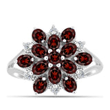 Inel din Argint 925 ( 3.44 grame ) cu Granat Barton și Topaz Alb 2.99 Carate