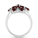 Inel din Argint 925 ( 3.44 grame ) cu Granat Barton și Topaz Alb 2.99 Carate