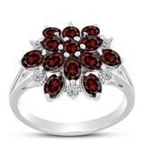 Inel din Argint 925 ( 3.44 grame ) cu Granat Barton și Topaz Alb 2.99 Carate