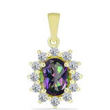 Pandantiv din Argint 925 Placat cu Aur ( 1.65 grame ) cu Topaz Mistic și Topaz Alb 1.61 Carate