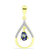 Pandantiv din Argint 925 Placat cu Aur ( 1.51 grame ) cu Topaz Mistic și Topaz Alb 0.45 Carate