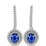 Cercei din Argint 925 ( 4.29 grame ) cu Safir Albastru Australian și Topaz Alb 3.2 Carate