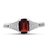 Inel din Argint 925 ( 1.89 grame ) cu Granat Barton și Topaz Alb 1.25 Carate