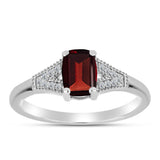 Inel din Argint 925 ( 1.89 grame ) cu Granat Barton și Topaz Alb 1.25 Carate