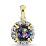 Pandantiv din Argint 925 Placat cu Aur ( 0.78 grame ) cu Topaz Mistic și Topaz Alb 0.96 Carate