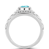 Inel din Argint 925 ( 5.13 grame ) cu Cuarț Paraiba 1.13 Carate