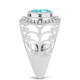 Inel din Argint 925 ( 5.13 grame ) cu Cuarț Paraiba 1.13 Carate