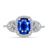 Inel din Argint 925 ( 2.16 grame ) cu Safir Albastru Australian și Topaz Alb 2.53 Carate