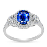 Inel din Argint 925 ( 2.16 grame ) cu Safir Albastru Australian și Topaz Alb 2.53 Carate