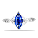Inel din Argint 925 ( 2.46 grame ) cu Safir Albastru Australian și Topaz Alb 1.69 Carate