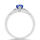 Inel din Argint 925 ( 2.46 grame ) cu Safir Albastru Australian și Topaz Alb 1.69 Carate