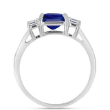 Inel din Argint 925 ( 2.92 grame ) cu Safir Albastru Australian și Topaz Alb 3.85 Carate