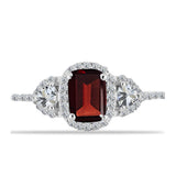 Inel din Argint 925 ( 2.16 grame ) cu Granat Barton și Topaz Alb 1.7 Carate