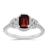 Inel din Argint 925 ( 2.16 grame ) cu Granat Barton și Topaz Alb 1.7 Carate