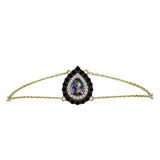 Brățară din Argint 925 Placat cu Aur ( 4.5 grame ) cu Topaz Mistic și Spinel Negru 1.85 Carate