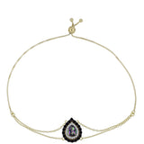 Brățară din Argint 925 Placat cu Aur ( 4.5 grame ) cu Topaz Mistic și Spinel Negru 1.85 Carate
