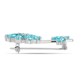 Broşă din Argint 925 ( 4.41 grame ) cu Cuarț Paraiba 3.84 Carate
