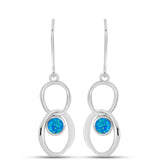 Cercei din Argint 925 ( 2.53 grame ) cu Opal Etiopian Albastru ”Paradis” 0.3 Carate