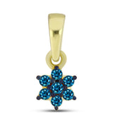 Pandantiv din Argint 925 Placat cu Aur ( 0.3 grame ) cu Diamant Albastru 0.07 Carate