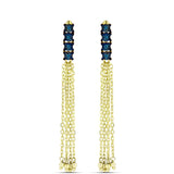 Cercei din Argint 925 Placat cu Aur ( 5.2 grame ) cu Diamant Albastru 0.06 Carate