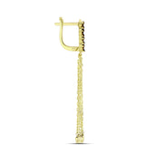 Cercei din Argint 925 Placat cu Aur ( 5.2 grame ) cu Diamant Albastru 0.06 Carate