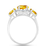 Inel din Argint 925 ( 3 grame ) cu Citrin Ural și Topaz Alb 3.59 Carate