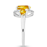 Inel din Argint 925 ( 3 grame ) cu Citrin Ural și Topaz Alb 3.59 Carate