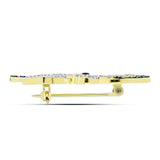 Broşă din Argint 925 Placat cu Aur ( 4.22 grame ) cu Diamant Albastru și Topaz Alb 0.94 Carate