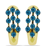 Cercei din Argint 925 Placat cu Aur ( 1.89 grame ) cu Diamant Albastru 0.28 Carate