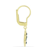 Cercei din Argint 925 Placat cu Aur ( 2.16 grame ) cu Diamant Albastru 0.1 Carate