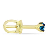Cercei din Argint 925 Placat cu Aur ( 0.87 grame ) cu Diamant Albastru 0.22 Carate