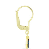 Cercei din Argint 925 Placat cu Aur ( 1.4 grame ) cu Diamant Albastru 0.14 Carate