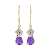Cercei din Argint 925 Placat cu Aur ( 2.12 grame ) cu Charoit și Topaz Alb 1.7 Carate