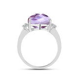 Inel din Argint 925 ( 3.19 grame ) cu Ametist Rose de France și Topaz Alb 9.24 Carate