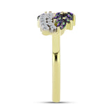 Inel din Argint 925 Placat cu Aur ( 2.44 grame ) cu Topaz Mistic Verde și Topaz Alb 0.91 Carate