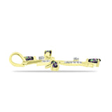 Cruce Pandantiv din Argint 925 Placat cu Aur ( 2.22 grame ) cu Topaz Mistic Verde și Topaz Alb 0.55 Carate