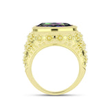 Inel din Argint 925 Placat cu Aur ( 6.63 grame ) cu Topaz Mistic Verde 5.18 Carate