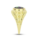 Inel din Argint 925 Placat cu Aur ( 6.63 grame ) cu Topaz Mistic Verde 5.18 Carate