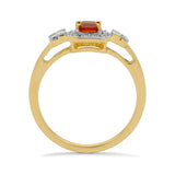 Inel din Aur de 9K ( 2.14 grame ) cu Safir Roșu și Zircon Alb 0.7 Carate