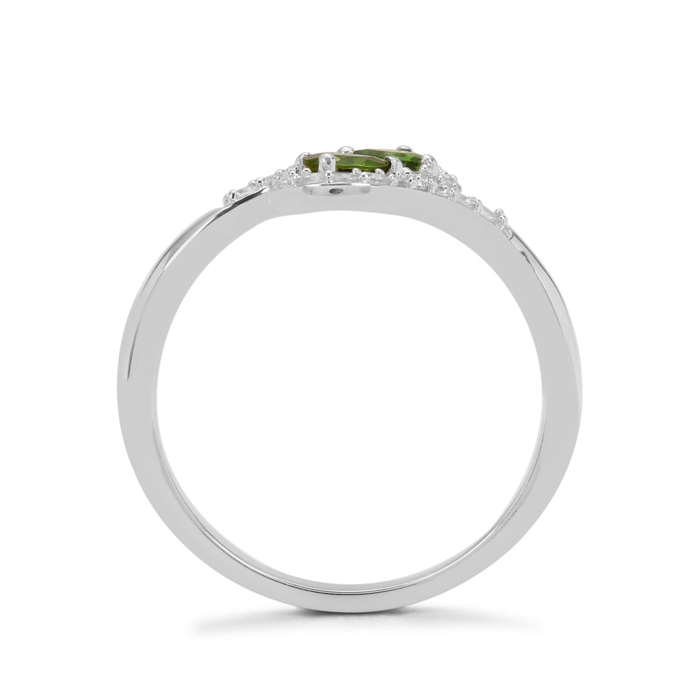 Inel din Argint 925 ( 2.47 grame ) cu Turmalină și Zircon Alb 0.65 Carate