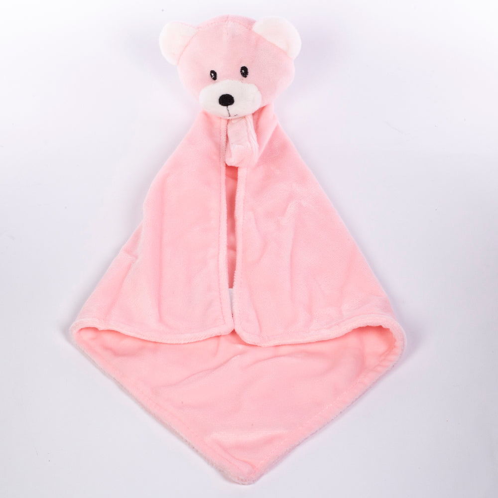 Pătură pentru bebeluși cu prosopel de somn în formă de cățel, mărimea 90 X 75 cm, culoare: roz