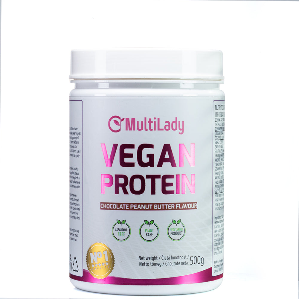 Proteină Vegană Multilady Premium - Aromă de Unt de Arahide cu Ciocolată