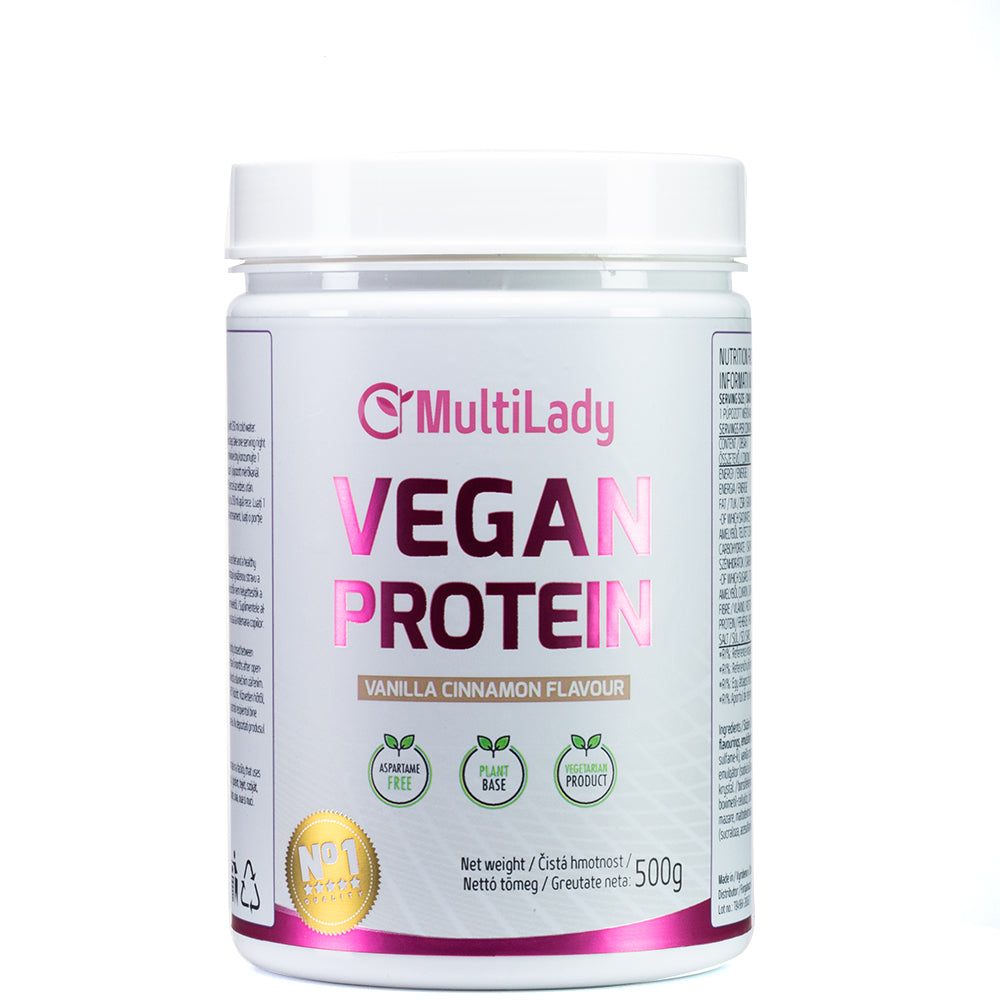 Proteină Vegană Multilady Premium - Aromă de Vanilie și Scorțișoară
