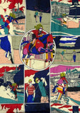 Eșarfă-Șal din Bumbac, 85 cm x 180 cm, Roy Lichtenstein - Stilul 60s Pop Art - Multilady.ro