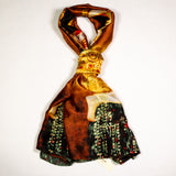 Eșarfă 100% Mătase, 90 cm x 180 cm, Klimt ”Sărutul”