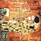 Eșarfă-Șal din Mătase 100% Autentică, 90cm x 180cm, Model de pictură Klimt - The Kiss - Multilady.ro
