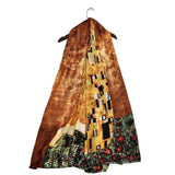 Eșarfă-Șal din Mătase 100% Autentică, 90cm x 180cm, Model de pictură Klimt - The Kiss - Multilady.ro